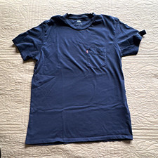 Levi's Men's Cotton Knit Pocket Tee Solid Blue Crew Neck Short Sleeve M picture