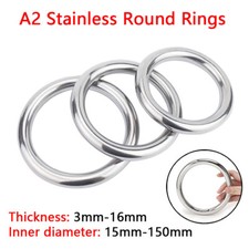Metal O Ring Heavy Duty Solid Round Rings Welded Smooth A2 Stainless 15-150mm picture