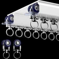 Ceiling Mounted Curtain Track System - Double Rails for Curtains & Drapes - R... picture
