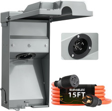 30 Amp 15FT Generator Cord and Power Inlet Box, ETL Listed Outlet picture