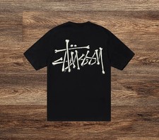 Stussy Bones Logo Tee Black White Skeleton Graphic T-Shirt Mens Size L... picture