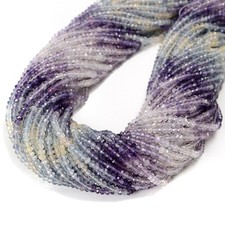 Natural Gradient Fluorite Faceted Rondelle Beads Size 2x3mm 15.5'' Strand picture