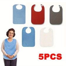 5PCS Adult Bibs for Eating Women/Men Bib-Washable Reusable Antifouling US picture