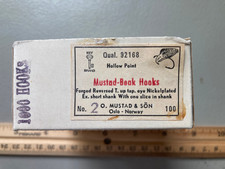 250 Mustad Octopus Beak Hook Nickel Size 2 short shank one slice Hollow pointed picture