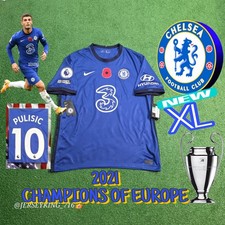 🇬🇧Nike Chelsea FC Christian Pulisic#10 2020/2021 Home Jersey Rare XL EPL Patch picture