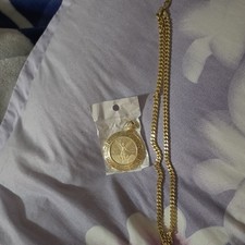 Cadena y monetary del centenario mexicana   de oro laminado de calidad nuevos picture