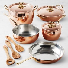 Ruffoni Historia Hammered Copper 11-Piece Cookware Set with Olivewood Tools picture