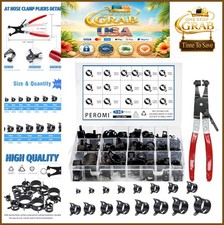 130Pcs Spring Band Hose Clamps 6-25mm Assortment Kit Constant Tension Carbon picture