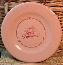 Vintage Royal Hawaiian Hotel Pink Restaurant Ware Plate Crown Crest Logo Incised picture