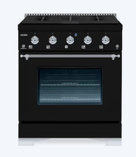 Hallman 30-in Deep recessed 4 burners Convection Oven Freestanding Dual Fuel Ran picture