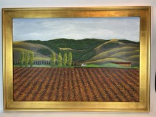 Original Plein Air Oil Painting “Carneros” Sonoma Vineyard Landscape by Lacy 42