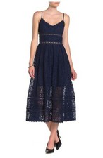 NSR Sleeveless Lace Midi Cocktail Dress NAVY SZ L picture