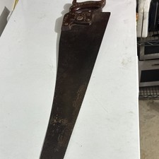 Vintage Original Hand Saw Tool with Carved Wooden Handle, Classic Design picture
