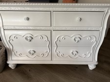 White 4-Drawer Dresser Chest Freestanding Ornate Front rooms to go princess picture