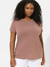 Torrid Plus Size 2X Jersey Crew Neck Tee Short Sleeve T-Shirt Deep Mahogany NWT picture