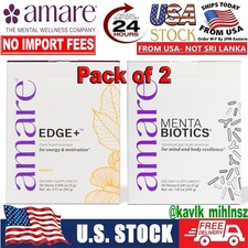 AMARE Happy Juice Pack, EDGE+ Mango + MentaBiotics, 30 Sticks Each - New/Sealed picture