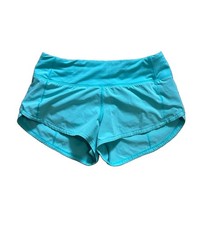 Lululemon Speed Up Low Rise Short 2.5 Cyan Blue Turquoise Lined Size 2 Athletic picture