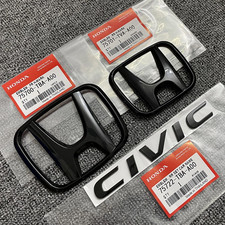👑3PCS Glossy Black Emblem Fit For 2016-2021 Honda Civic Sedan Front Rear Badge picture