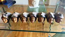 Vintage Ceramic 7 Deadly Sins Monk Faces Pipe Candle Holder Wall ... picture