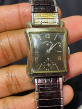 1950’s Lord Elgin 4621 Art Deco Black Dial Small Seconds Manual Gold Filled picture