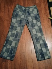 70s Hippie Vintage Rapper Jeans Patchwork Denim picture