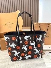 Actual photos CCE69 City Tote Bag Pumpkin Halloween  Print Holidays-NWT picture