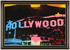 Steve Kaufman Original Oil Painting on Canvas Hollywood Signed Framed Artwork picture