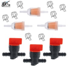 New 3X In Line Fuel Gas Filter Shut Cut Off Valve Clamp 1/4