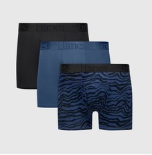 Hanes Originals Ultimate Men's SuperSoft Trunk Underwear, Blue/Black, MEDIUM  picture
