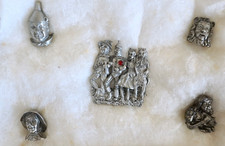 Vintage Rare Pewter Wizard of Oz 5 Pieces Pin Pinbacks Collectibles Set picture
