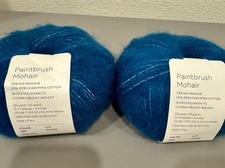 2 Skeins Purl Soho Paintbrush Mohair, 75% Mohair 25% Pima Cotton, True Teal NEW picture