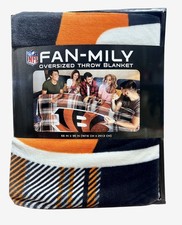 NFL Cincinnati Bengals Oversized Plaid Throw Blanket 66x95 Fan-mily Gear picture