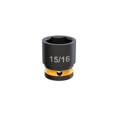 Klutch 1/2in.-Drive 6-Point Chrome Molybdenum Impact Socket, 15/16in. SAE picture