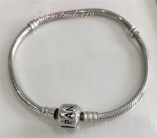 Authentic Pandora Bracelet Sterling Silver Barrel Clasp 7.9” picture