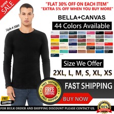 Bella + Canvas Unisex Jersey Long-Sleeve T-Shirt 3501 Cotton Crew Neck T Shirt picture