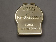 vintage REX CLASSIC EXIDE ELECTRONICS Money Clip cash $ bill holder Pat. 3049772 picture