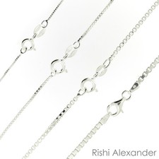 925 Sterling Silver BOX Chain Necklace All Sizes Stamped .925 Italy picture
