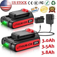 2PACK 20V 1.5Ah Lithium-ion Battery / Charger for BLACK  DECKER 20 Volt LBXR20 picture
