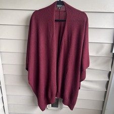Charter Club Luxury Cashmere Shawl Poncho Wrap OS Burgundy Travel Classic Cozy picture
