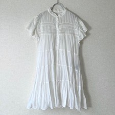 Isabel Marant Etoile Lanikaye Tiered Ruffle Mini Dress White Cotton Size 36 picture
