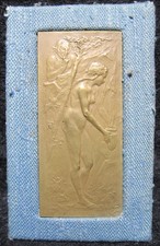 Antique Franz Xaver Pawlik Vienna Bronze Plaque Satyr Nymph Monogram FXP 1889 picture