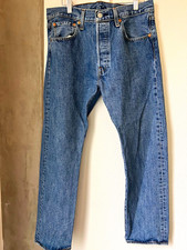Levi’s 501 Series Men’s Blue Medium Wash Cotton Denim Straight Jeans Button Fly picture