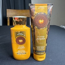 Bath & Body Works Glazed Pumpkin Body Lotion 8oz & Body Cream 8oz Discontinued picture