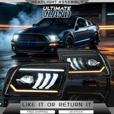Headlights FULL LED DRL For 2005-2009 Ford Mustang W/Animation & Sequential Pair picture