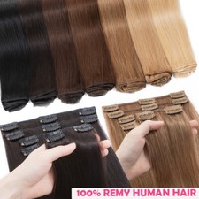 CLEARANCE 100% Human Hair Extensions Clip In Real Remy Hair Extensions Full Head picture