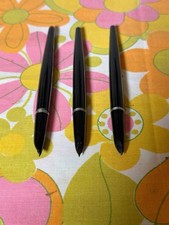 Lot of 3 Vintage Parker 51 Desk Fountain Pens Black Aerometric Hooded Nib USA picture