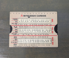 VTG 1988 Mitsubishi Carbide Speeds & Feeds Slide Chart Machinists Toolmaker CNC picture