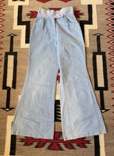 Vintage 1960s/1970s high waisted bell bottoms denim trousers picture