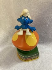 VTG 1983 Smurf Gum Machine Gumball Dispenser w/ Clumsy Smurf & Mini Mushroom picture