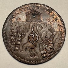 Rare 1713 France Philippe Hecquet Dean of Medicine Copper Jeton Coin 1700s picture